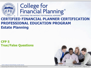 Module 3 True/False - College for Financial Planning