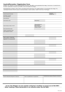 Inschrijfformulier/ Registration Form
