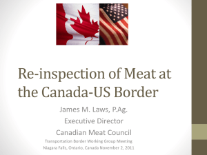 Re-inspection of Meat at the Canada