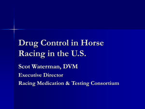 Dr. Scot Waterman`s presentation to the Ontario Racing Commission