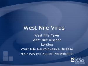 West Nile Virus Presentation - The Center for Food Security and