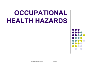 OCCUPATIONAL HEALTH HAZARDS