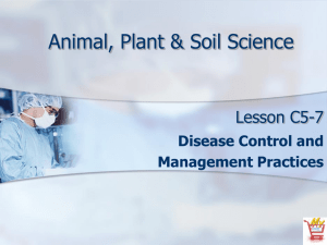 Disease Control and Management Practices