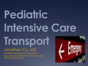 Pediatric Intensive Care Transport