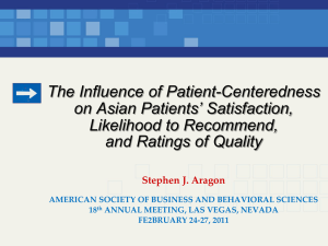 patient-centeredness - Stephen J. Aragon, MHA, PhD