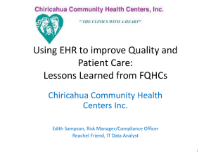 Using EHR to improve Quality and Patient Care