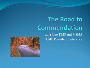 The Road to Commendation