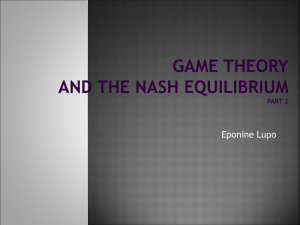 Game Theory and the Nash Equilibrium