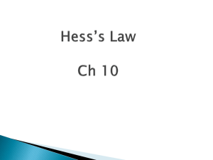 Predicting Hr using Hess`s law