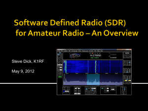 Software Defined Radio SDR for Amateur Radio * an overview