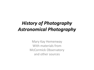 History of Photography in Astronomy