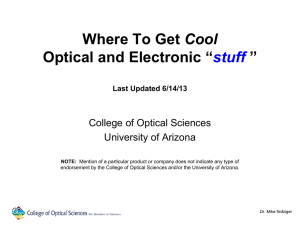 pptx - The University of Arizona College of Optical Sciences