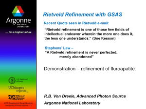 Profile Refinement with GSAS - The Canadian Institute for Neutron