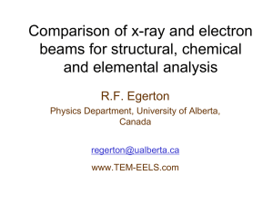 Comparison of x-ray and electron beams for structural, chemical and