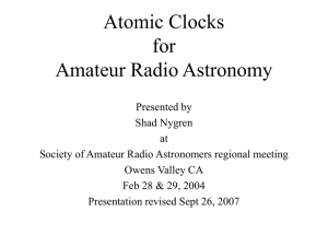 Atomic Clocks for Amateur Radio Astronomy