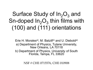 Surface Study of In2O3 and Sn-doped In2O3 thin
