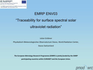 EMRP ENV03 “Traceability for surface spectral solar ultraviolet