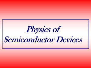 Physics of Semiconductor Devices Formation of PN
