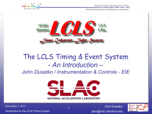 Introduction to the LCLS Timing System