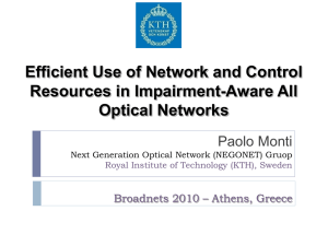 Next Generation Optical NETworks NEGONET