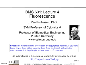 BMS 631: Lecture 3 - Purdue University Cytometry Laboratories