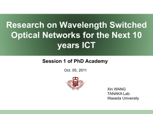 Research on Wavelength Switched Optical Networks for the Next 10