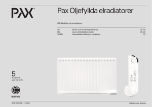 Manual Pax Radiatorer sv/en