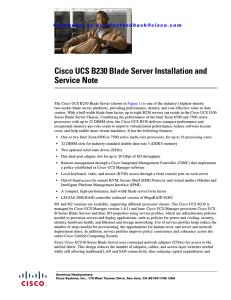 Cisco UCS B230 Blade Server Installation and Service Note