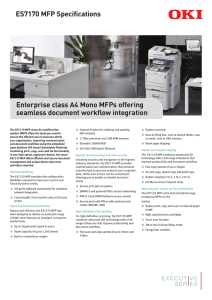 ES7170 MFP Specifications Enterprise class A4 Mono