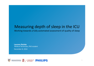 Measuring depth of sleep in the ICU