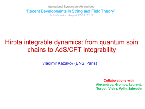 from quantum spin chains to AdS/CFT integrability - Hu
