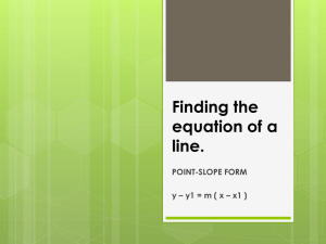 Finding the equation of a line.