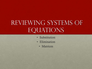 Systems of Equation
