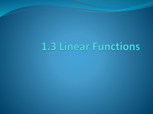 1.3 Linear Functions