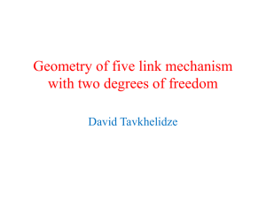 Geometry of five link mechanism with two degrees of freedom