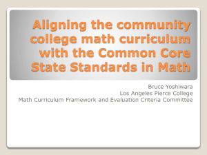 Aligning the community college math curriculum with the Common