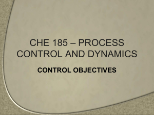 Lect. 02 CHE 185 – CONTROL OBJECTIVES