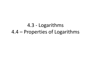 4.3 - Logarithm Functions