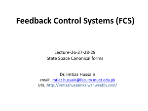 State Space Canonical Forms - Dr. Imtiaz Hussain
