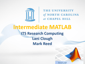 Intermediate Matlab - Information Technology Services
