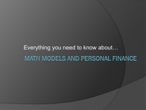Math Models and Personal Finance