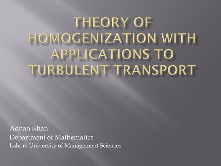 theory-of-homogenization-with-applications-to