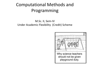 Computational Methods and Programming M.Sc. II, Sem