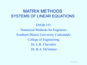 Matrix Methods - Civil and Environmental Engineering | SIU