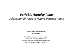 Variable Annunity Plans Allocation of Risks in Hybrid Pension Plans