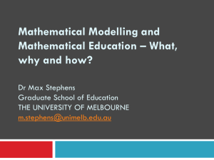 Mathematical Modeling for Mathematics Education
