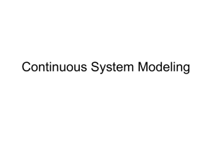 Continuous System Modeling - Arizona Center of Integrative