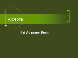 5.6 Standard Form
