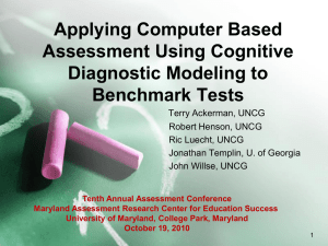 particularly non-IRT models - Maryland Assessment Research