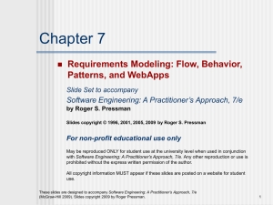 Requirements Modelling: Flow, Behaviour, Patterns and WebApps